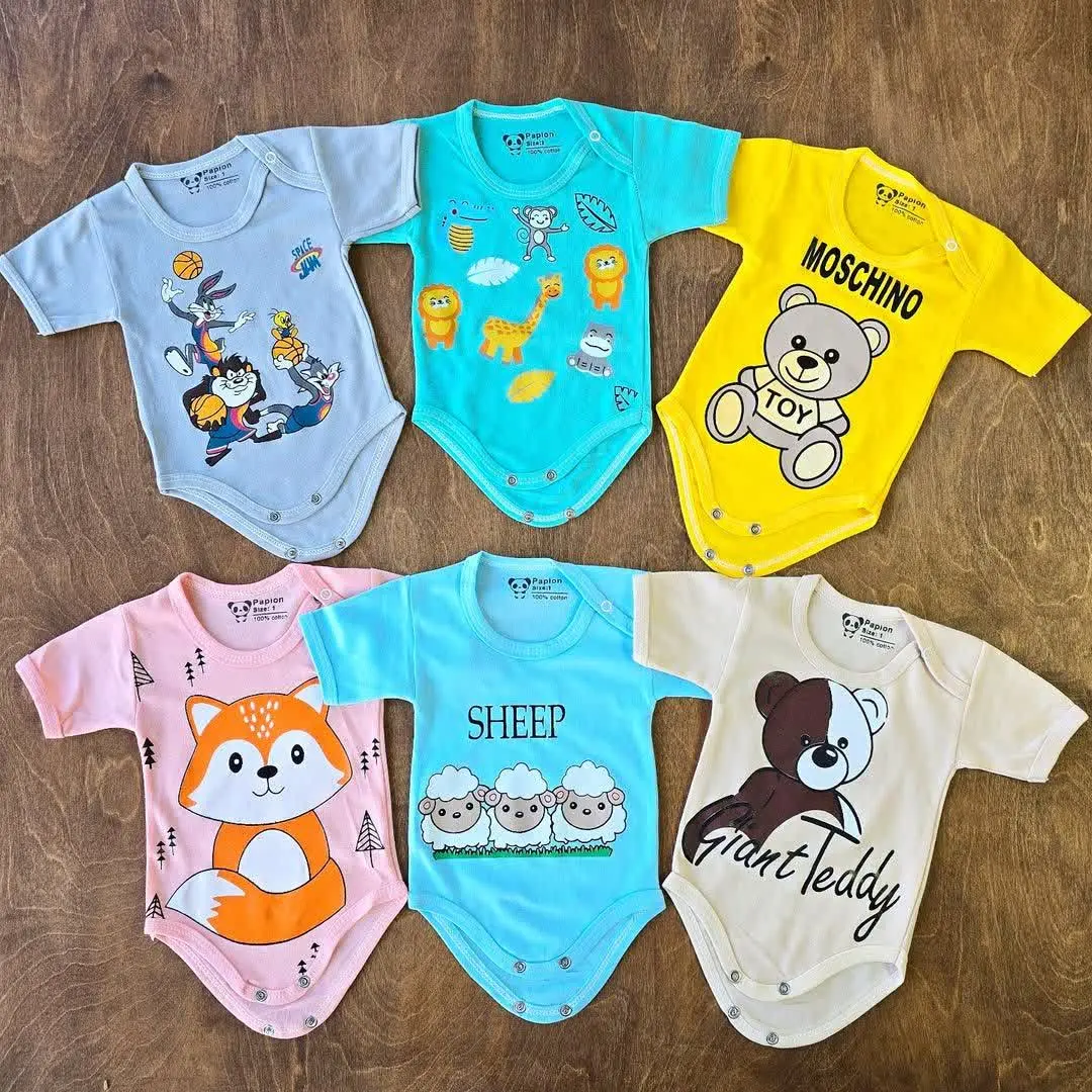 بادی آستین کوتاه ۶ طرح سایز ۱ تا ۳
