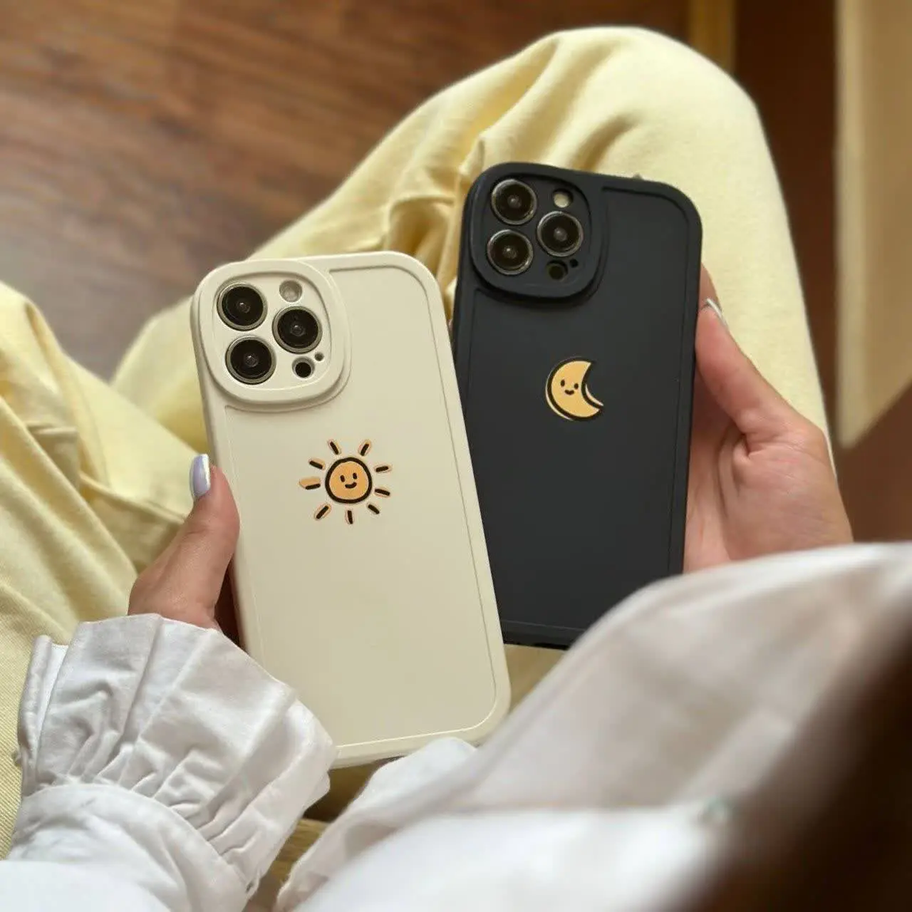 📱مدل قاب: قاب سولید طرح آفتاب 🌞 و مهتاب 🌜 مخصوص انواع #سامسونگ #شیائومی و #آیفون 
