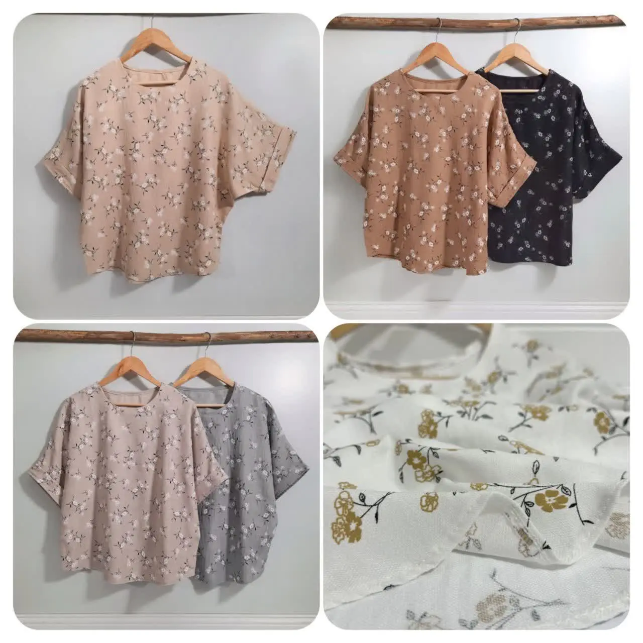 تیشرت لینن گل گچی حاله
