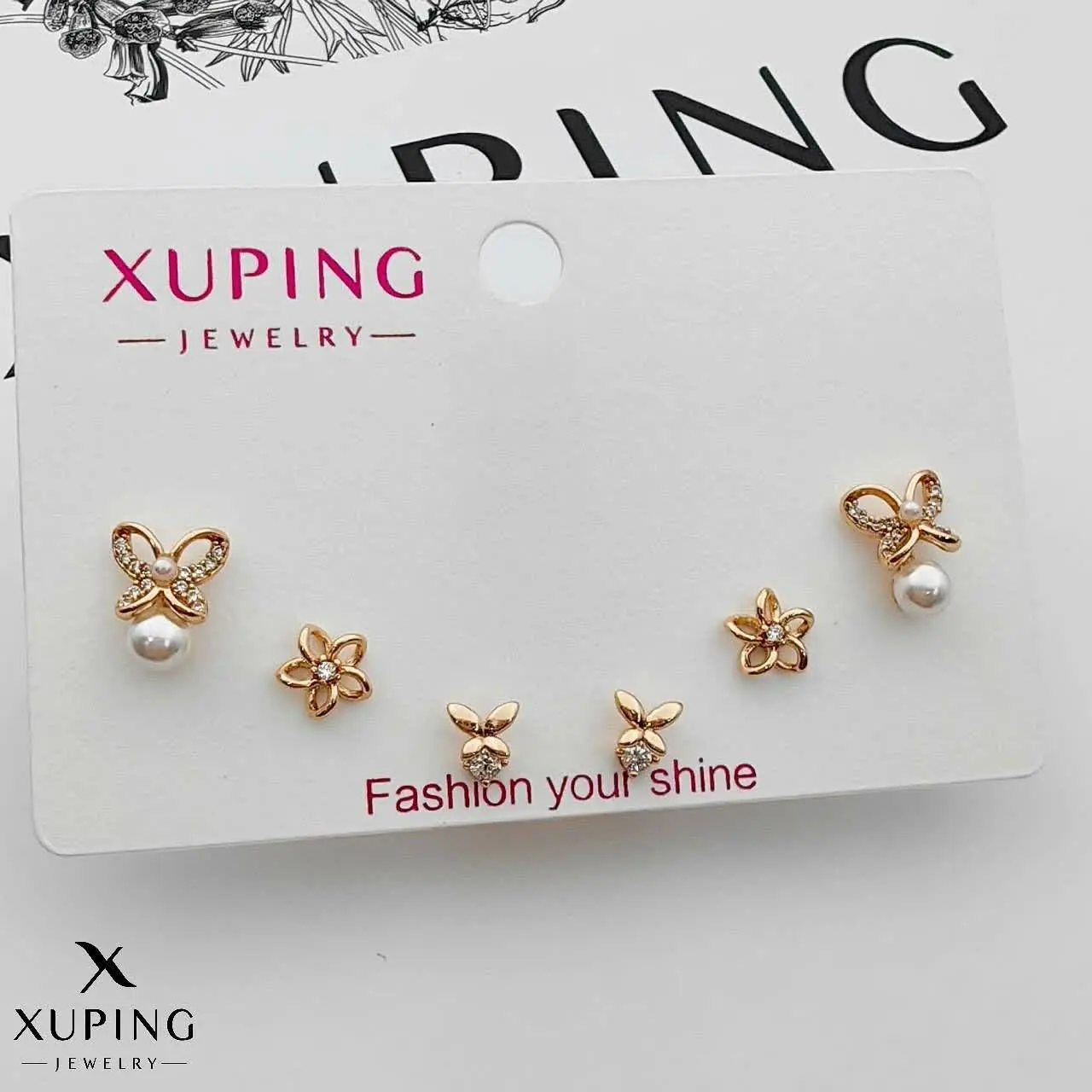 گوشواره سه جفتی ژوپینگ کد ۲۸۹۷