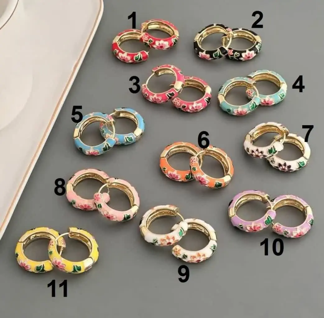 گوشواره میناکاری استیل کد ۲۲۷۳