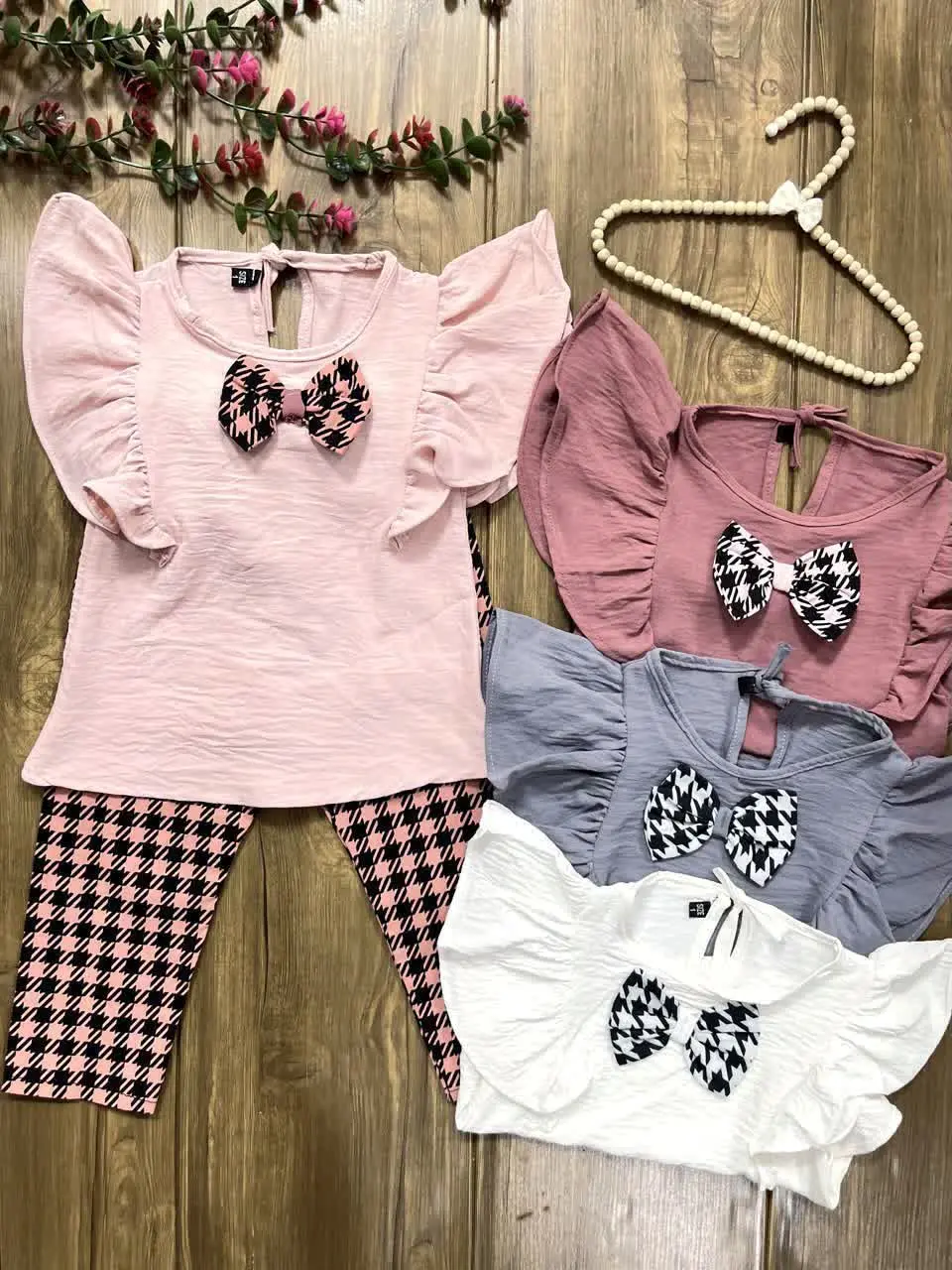 🎀 بلوز شلوار آستین چین دار پاپیونی🎀
