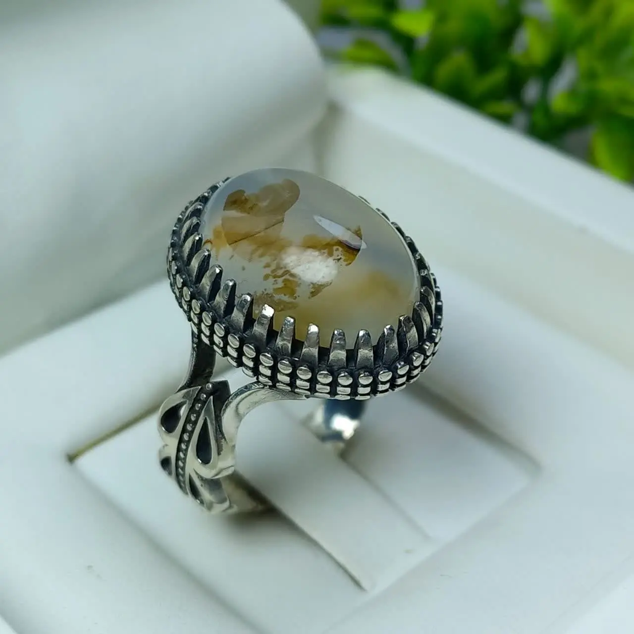 ✅انگشتر مردانه عقیق #شجر_طبیعی بارگه🤍
