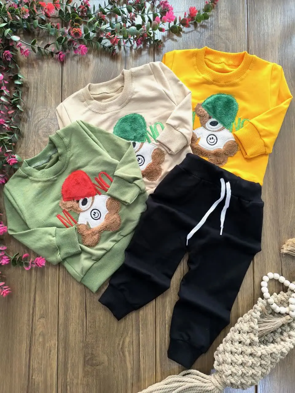 بلوز شلوار خرس کلاه کج🌱
