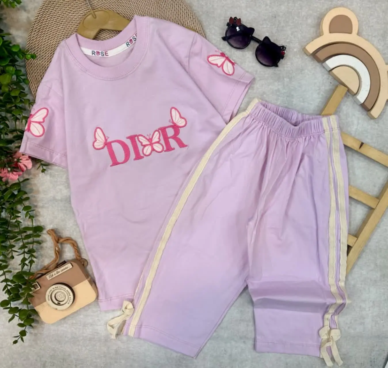 😍تیشرت شلوارک دخترانه گلدوز...