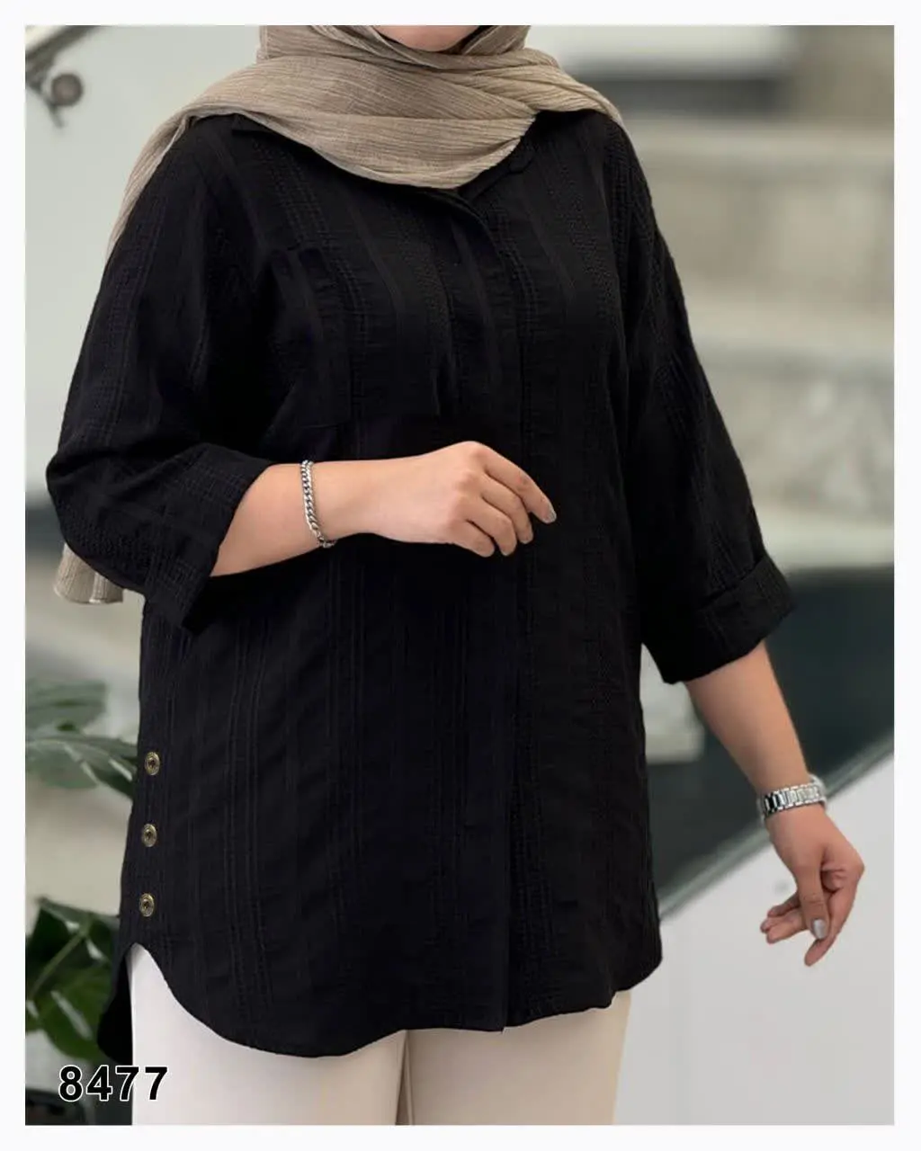 مانتو شومیز دکمه مخفی آستین...