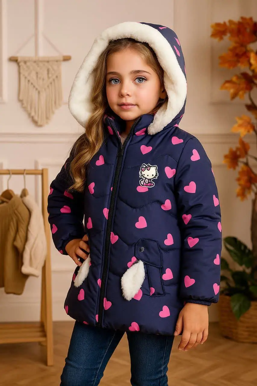 🎄کاپشن دخترانه تمام چاپ قلب...