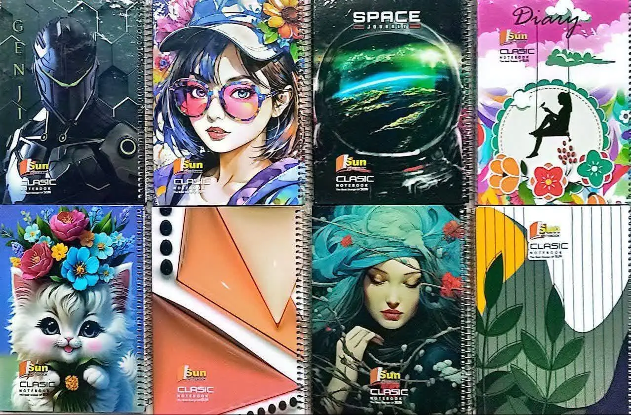 دفتر ۱۰۰ برگ کلاسیک جلد سخت (سلفونی) تک سیم با کاغذ ۷۰ گرم
