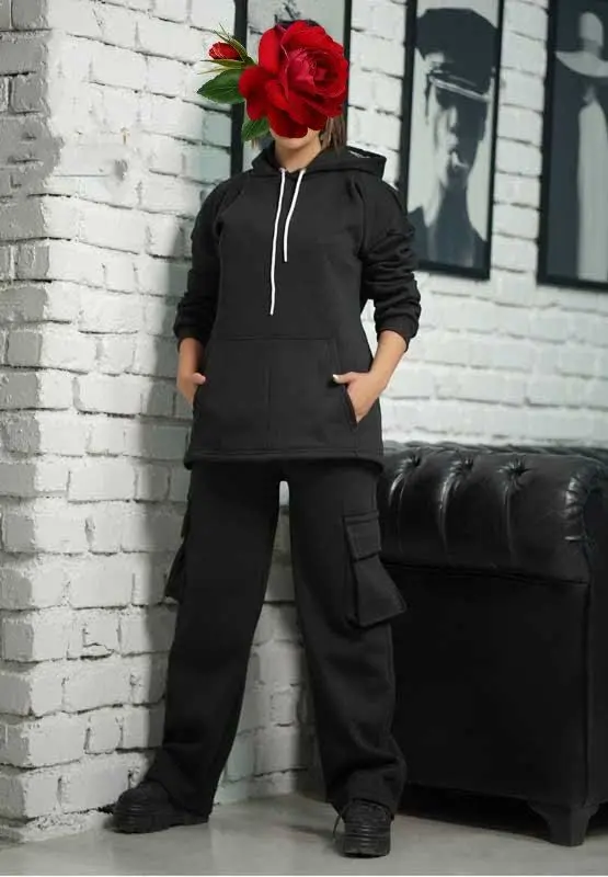 🧵🪡ست هودی شلوار کارگو
