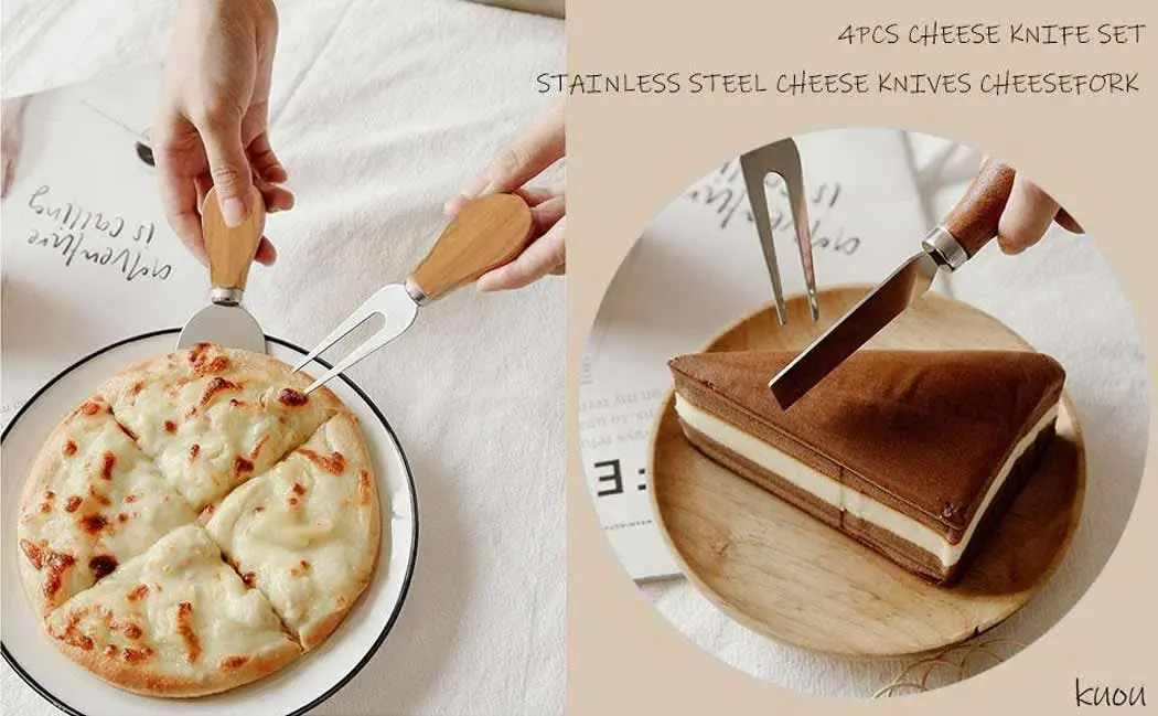 ست ۴ تایی کارد دسته چوبی 
