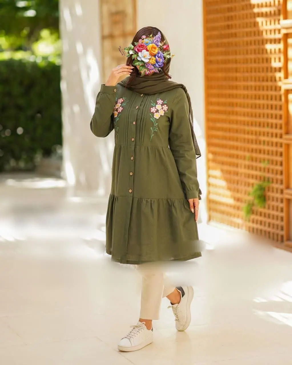 🔹 مانتو پیراهن گلدوزی صفورا