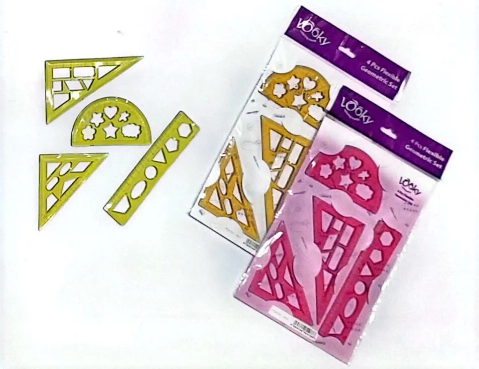 📉 ست خط کش چهارتایی لوکی