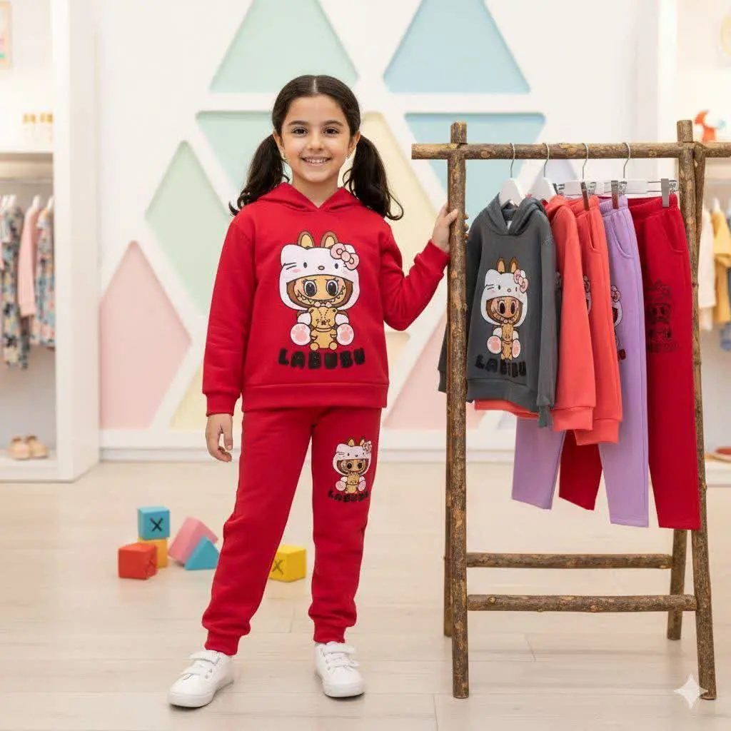 🧶 هودی شلوار داخل کرکی 💎 لبوبو