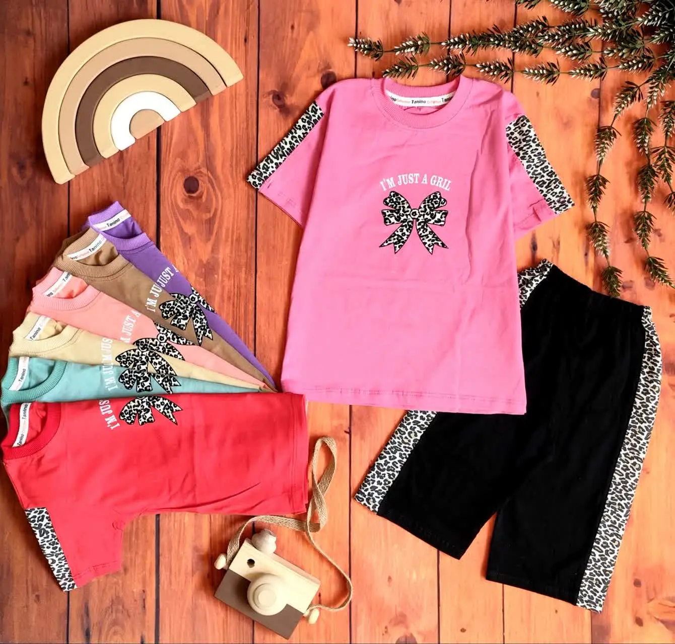 😍ست تیشرت وشلوارک پاپیون پل...