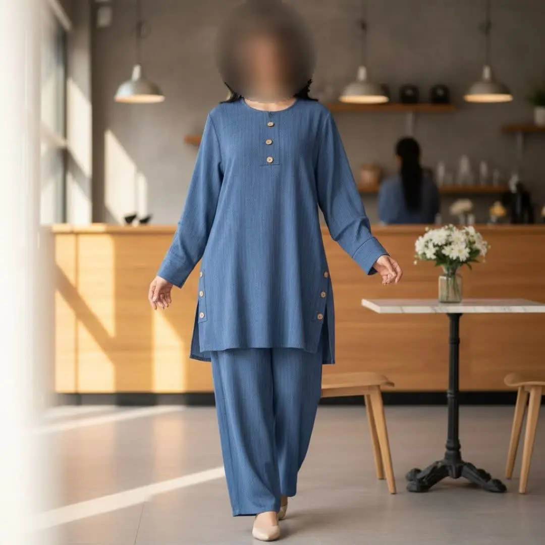 تونیک شلوار بغل دکمه