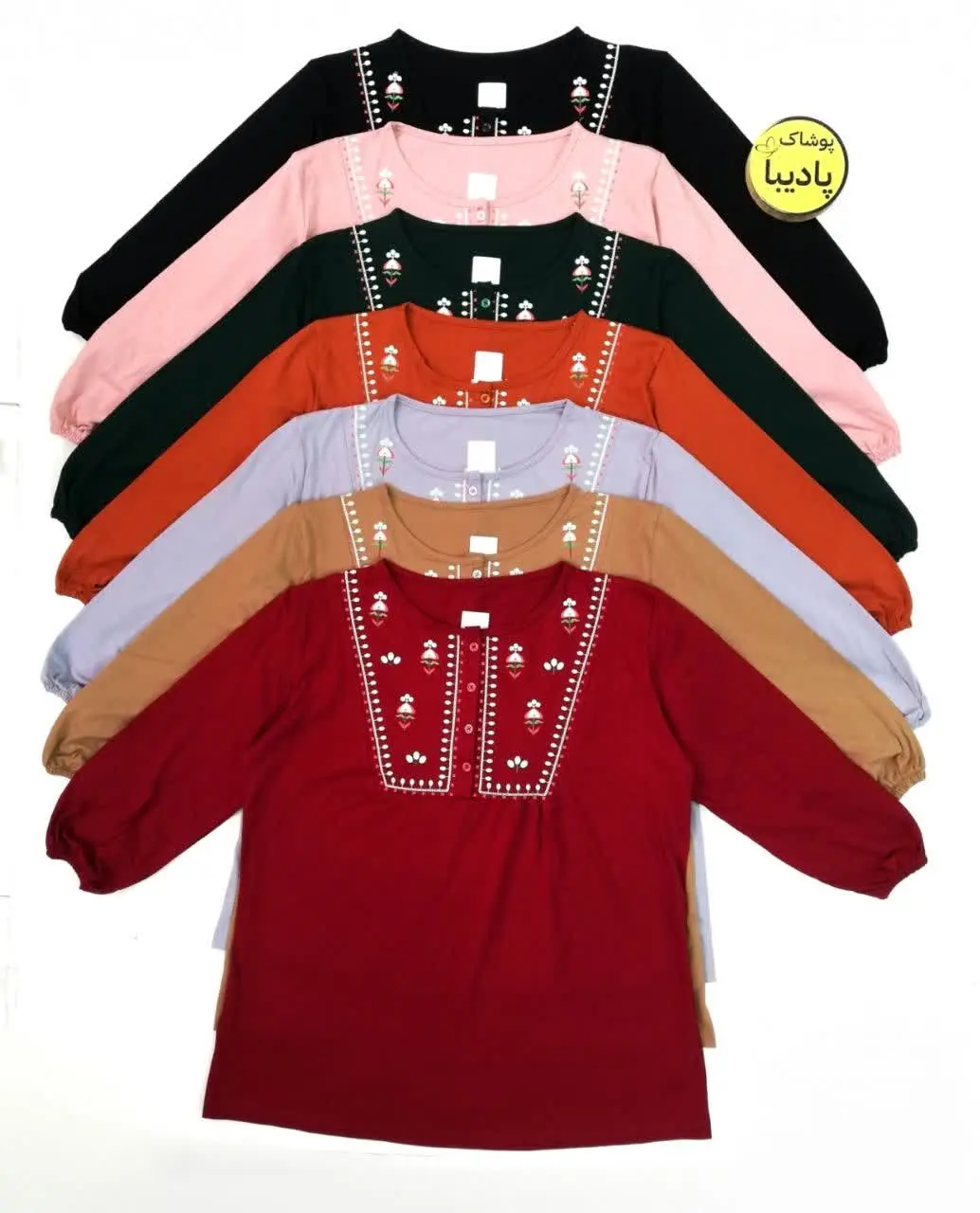 تیشرت آستین سه ربع نخ پنبه...