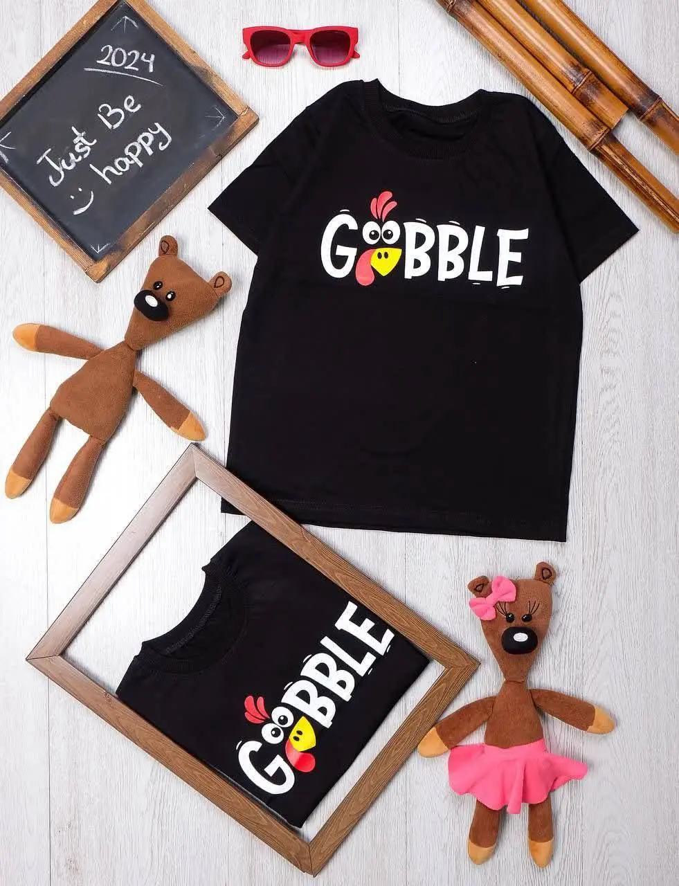 👫تیشرت مشکی چاپ GOBBLE👫
