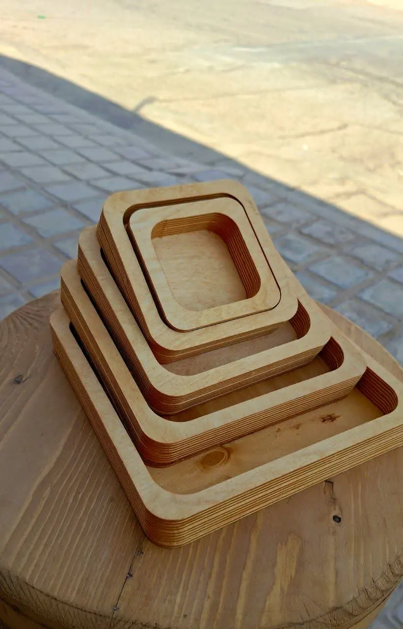 💥بشقاب چوبی پنج تایی مربع💥
