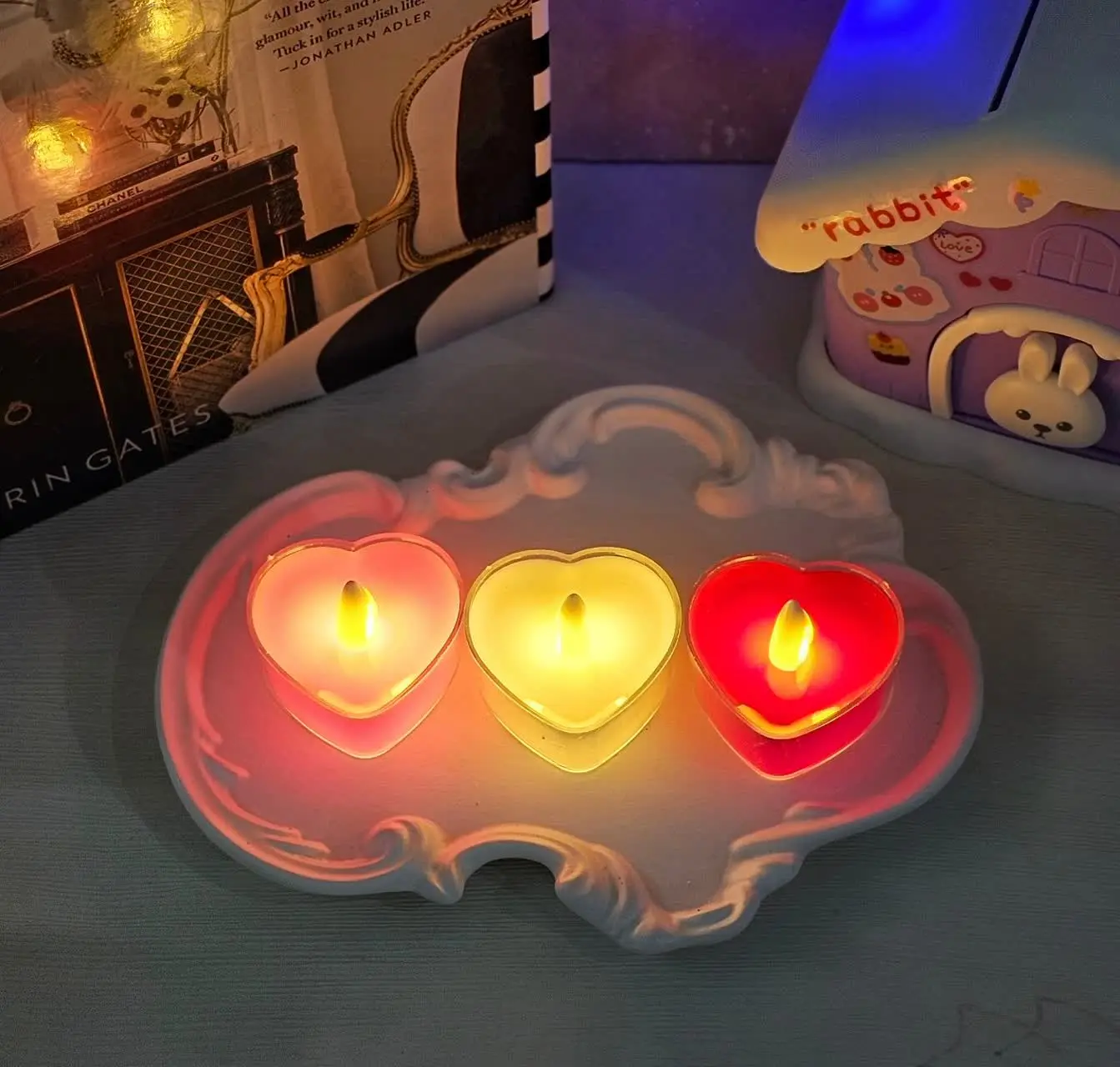 شمع LED قلبی شکل ✨