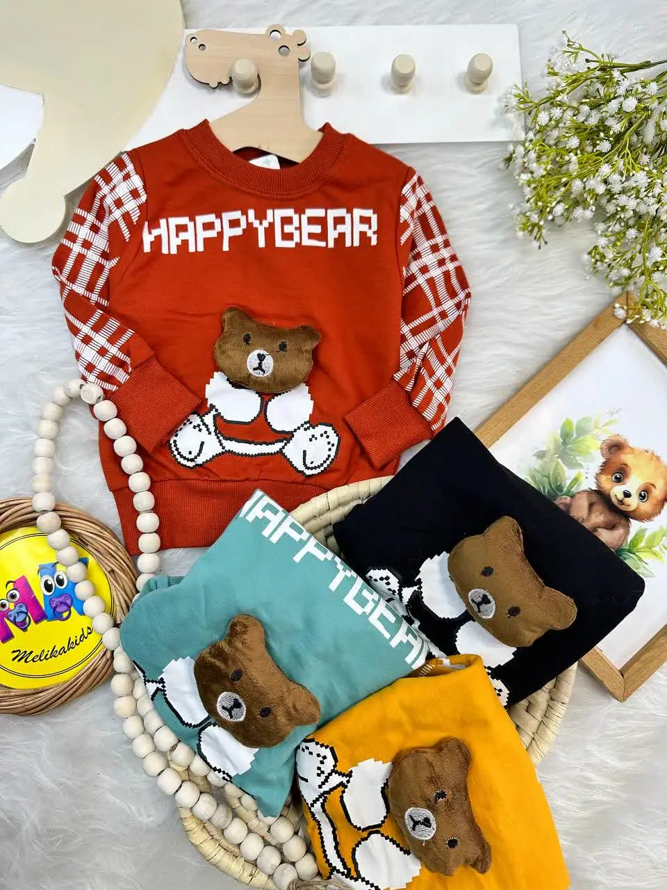 بلوز تک طرح کله خرس برجسته نوزادی و کودک کد ۱۷۲۰۰۸ 
