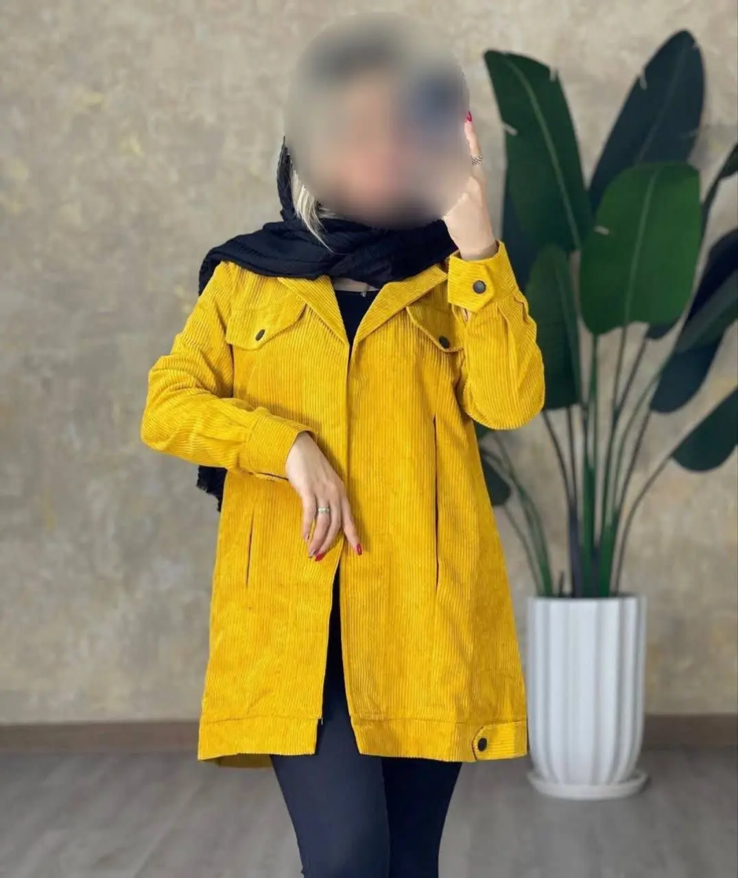 🛍️نام: مانتو جلو باز مخمل کبریتی مدل ریحان❄️🌸
