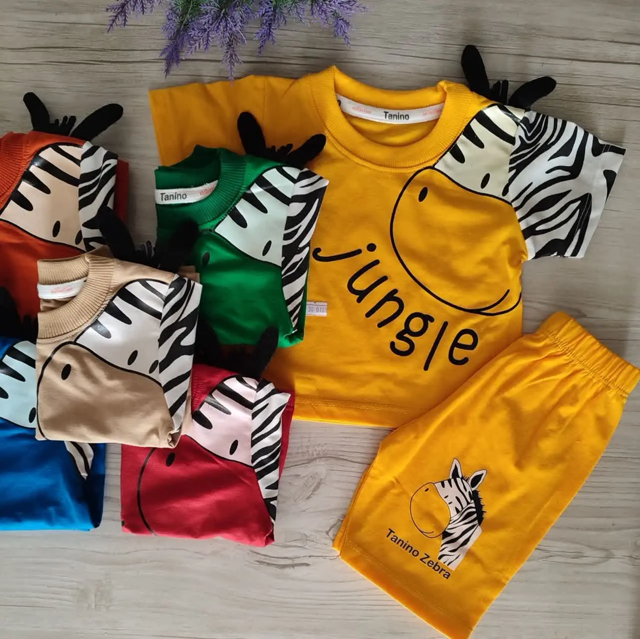 تیشرت شلوارک فانتزی گورخر 
