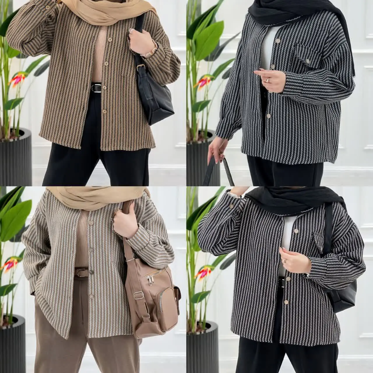 ♦️شومیزپشمی گندمی تک جیب