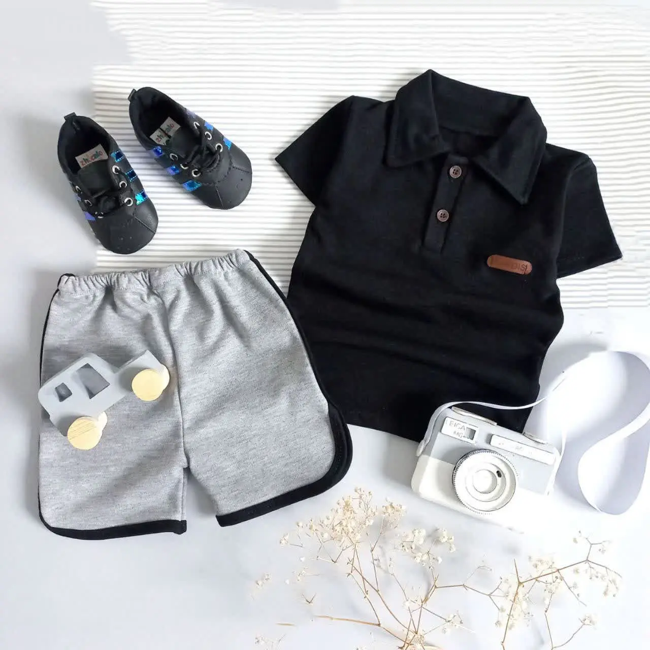 🏴 تیشرت شلوارک پسرانه مشکی 🏴
