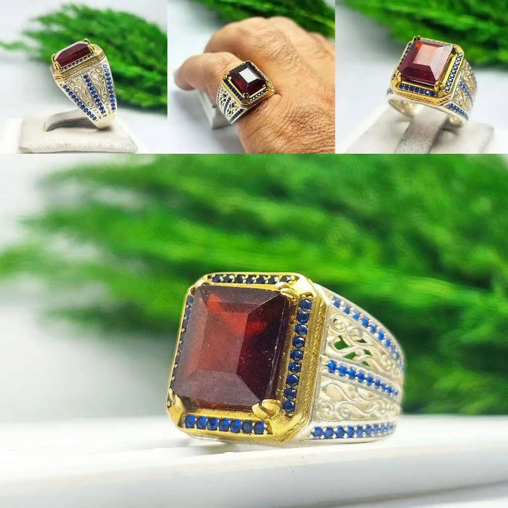💎انگشتر گارنت اصلی مردانه