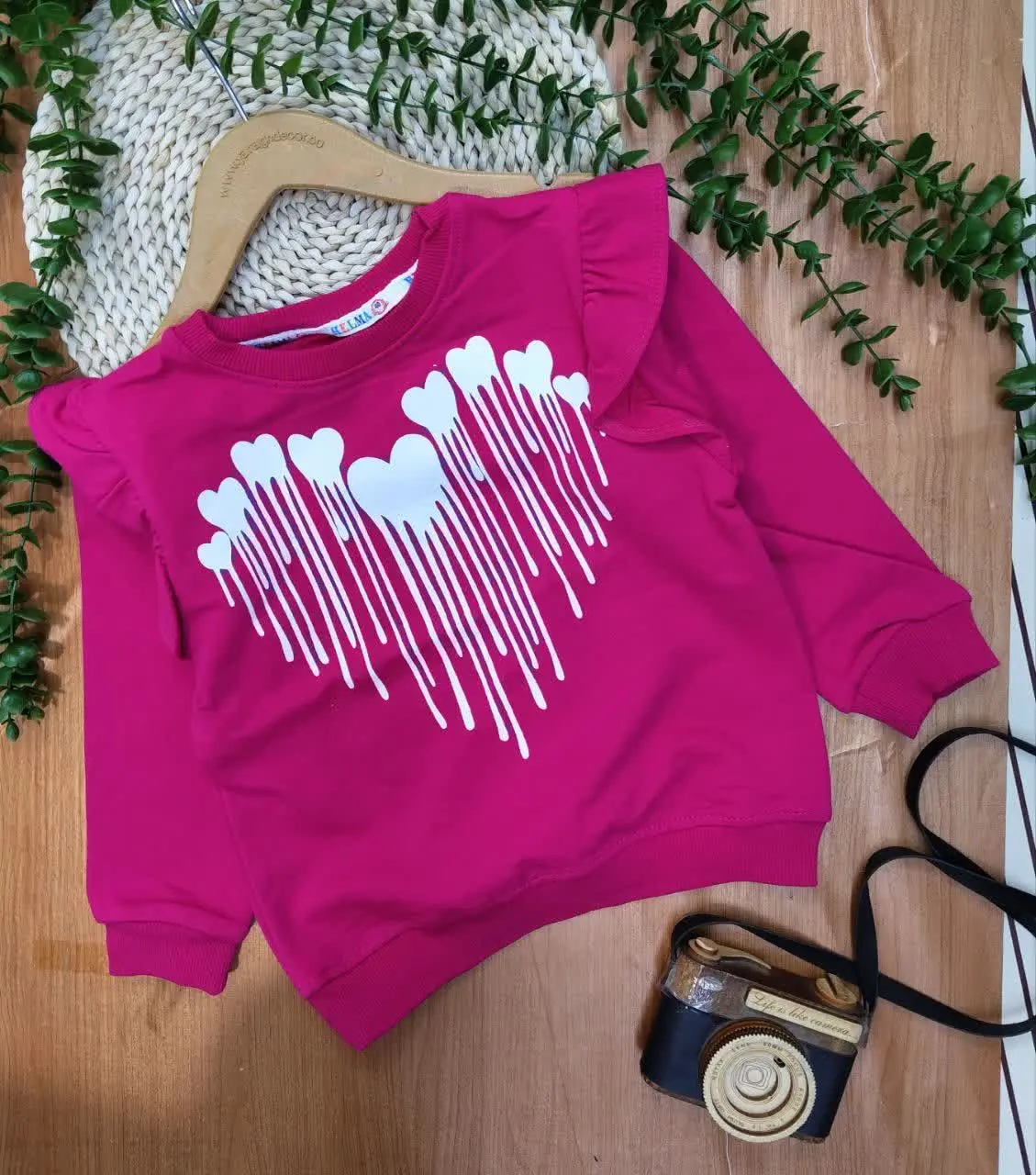 بلوز تک دخترانه قلب آبشاری