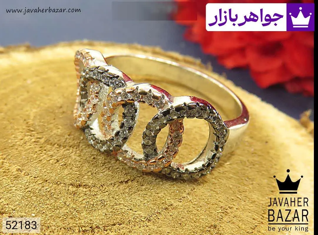 انگشتر نقره طرح ستایش زنانه...