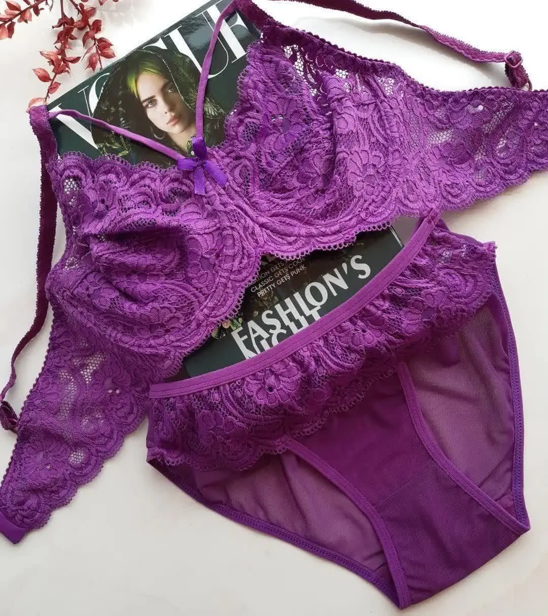 🌹ست گیپور هارنسی بنفش جداب☺️
